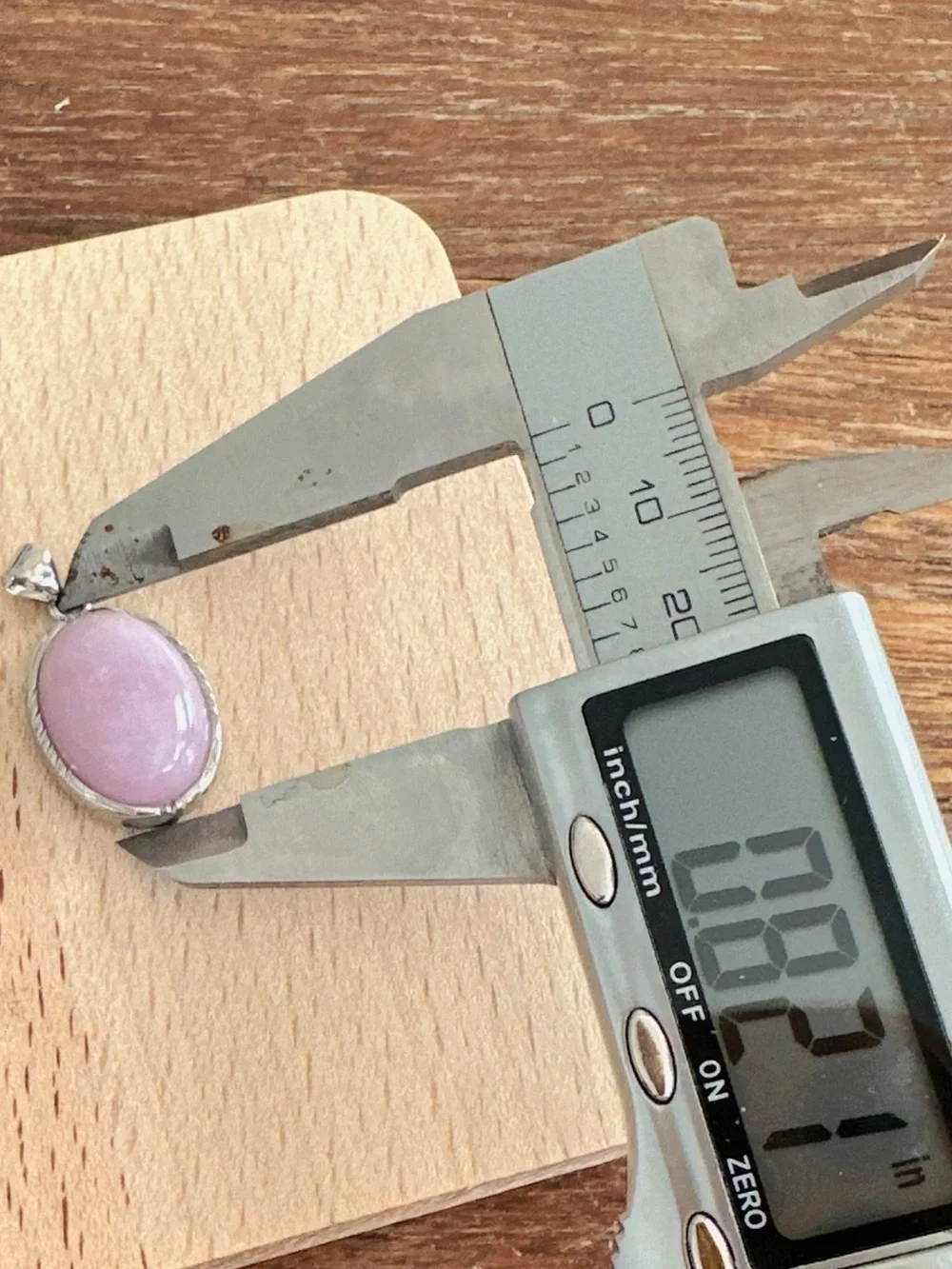 Pink Crystal Pendant Natural Stone Oval Cabochon Handmade Charm Reiki Jewelry